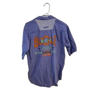 Vintage‎ 90s Bugle Boy Purple Short Sleeve Button Down Shirt Womans Size Large